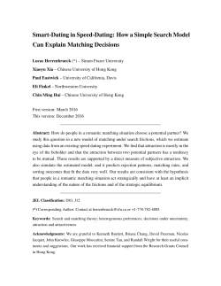 Smart-Dating in Speed-Dating: How a Simple Search Model Can