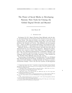 The Power of Social Media in Developing Nations: New Tools for