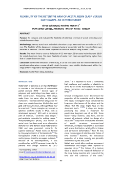FLEXIBILITY OF THE RETENTIVE ARM OF ACETAL RESIN CLASP