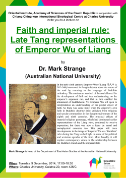 Faith and imperial rule: Late Tang representations of Emperor Wu of