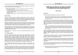 some reflections on victoria`s charter of human rights and