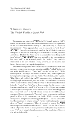 The Wicked Wealthy in Isaiah 53:9