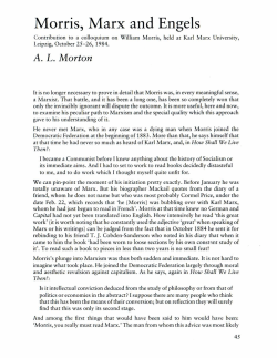 Morris, Marx and Engels - William Morris Society