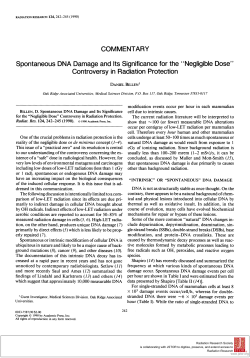 COMMENTARY Controversy in Radiation Protection