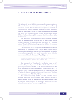 1 Definition of homelessness - Australian Institute of Health and