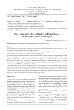 Rural Community, Group Identity and Martial Arts