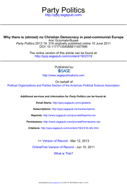 Party Politics - Stanford University