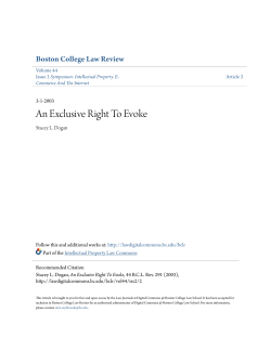 An Exclusive Right To Evoke - Digital Commons @ Boston College
