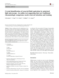 Crystal identification of synovial fluid aspiration by polarized
