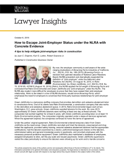 How to Escape Joint-Employer Status under the NLRA with