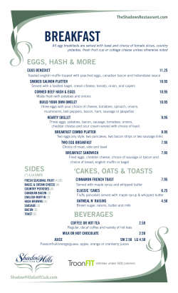 breakfast - Shadows Restaurant