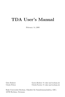 TDA User`s Manual - Other courses offered by the Sauder OBHR
