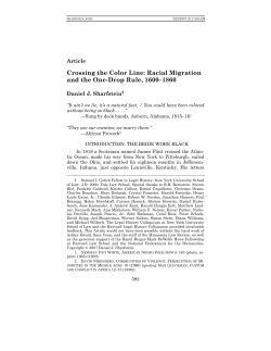 Crossing the Color Line: Racial Migration and the One
