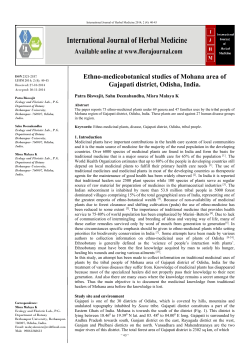 Ethno-medicobotanical studies of Mohana area of Gajapati district