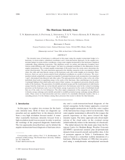 The Hurricane Intensity Issue - American Meteorological Society