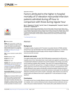 Factors attributed to the higher in-hospital mortality of ST elevation