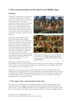 1. The commemoration of the dead in the Middle Ages