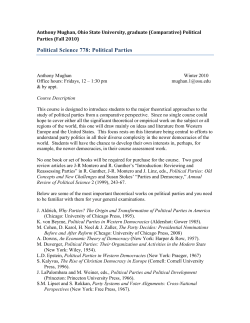 (Comparative) Political Parties - Department of Political Science