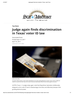Judge again ೴nds discrimination in Texas` voter ID