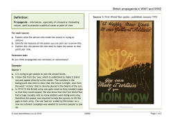 British propaganda in WW1 and WW2 Definition