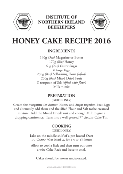 HONEY CAKE RECIPE 2016 - Institute of Northern Ireland
