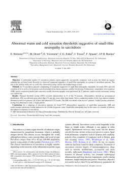 Abnormal warm and cold sensation thresholds suggestive of small