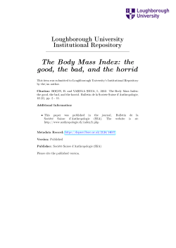 The Body Mass Index: the good, the bad, and the horrid
