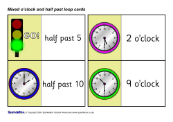 Mixed o`clock and half past loop cards
