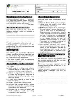 Oesophagoscopy - Patient information and