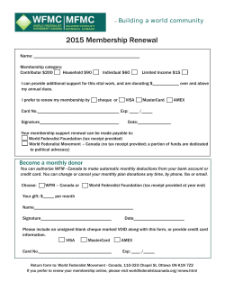 2015 Membership Renewal - World Federalist Movement