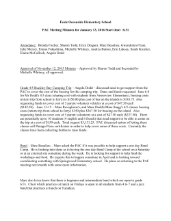 PAC Meeting Jan 13-15, 2016