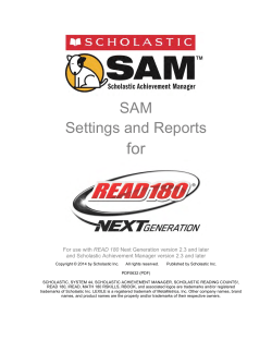SAM Settings and Reports