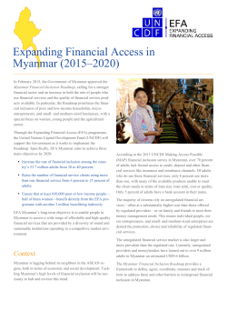 Expanding Financial Access in Myanmar (2015–2020)