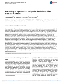 Seasonality of reproduction and production in farm fishes, birds and