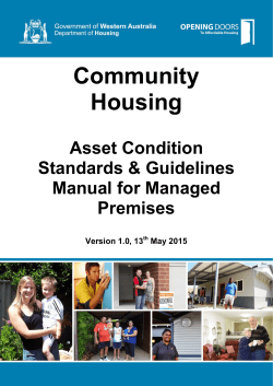 Community Housing Asset Condition Standards and Guidelines