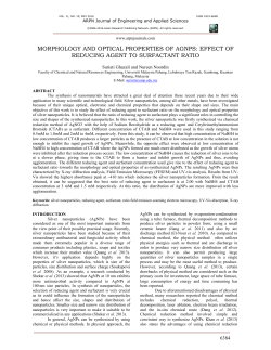 morphology and optical properties of agnps: effect of reducing agent