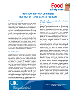 Botulism in British Columbia: The RISK of Home
