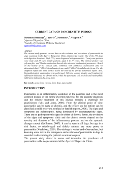 254 CURRENT DATA ON PANCREATITIS IN DOGS