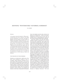 `Winterstoke` Hundred, Somerset - Somerset Archaeological and