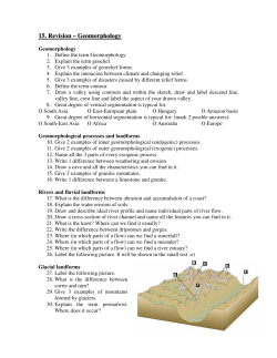 15. Revision &ndash; Geomorphology