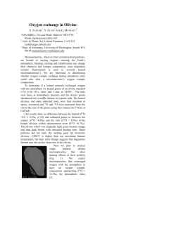 Oxygen exchange in Olivine. - Caltech Microanalysis Center