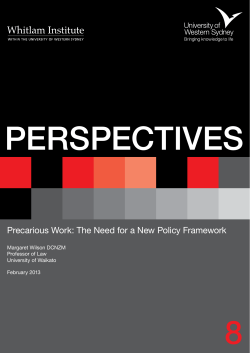 Precarious Work: The Need for a New Policy