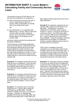 FACS leave: Calculating entitlements