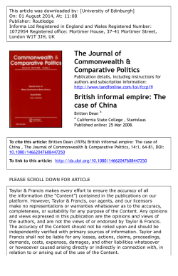 British informal empire: The case of China
