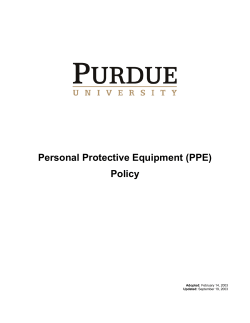 Purdue University Personal Protective Equipment (PPE) Policy