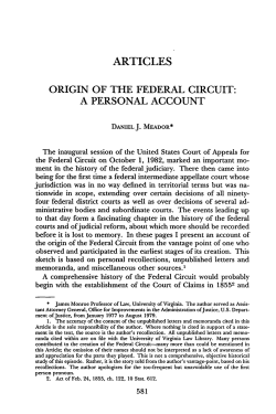 articles origin of the federal circuit: a personal account