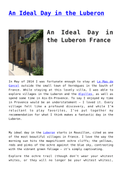 An Ideal Day in the Luberon,The Beautiful Flowers