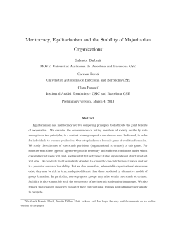 Meritocracy, Egalitarianism and the Stability of Majoritarian