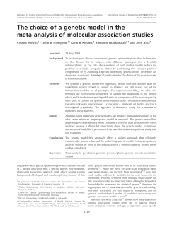 The choice of a genetic model in the meta