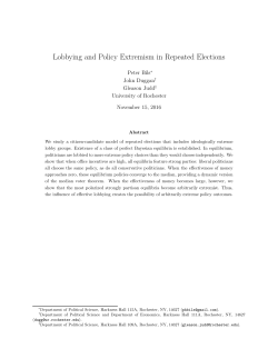 Lobbying and Policy Extremism in Repeated Elections
